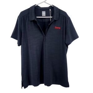 Callaway Opti Dri Womens XL Golf Polo Shirt Custom Logo Black Short Sleeve‎